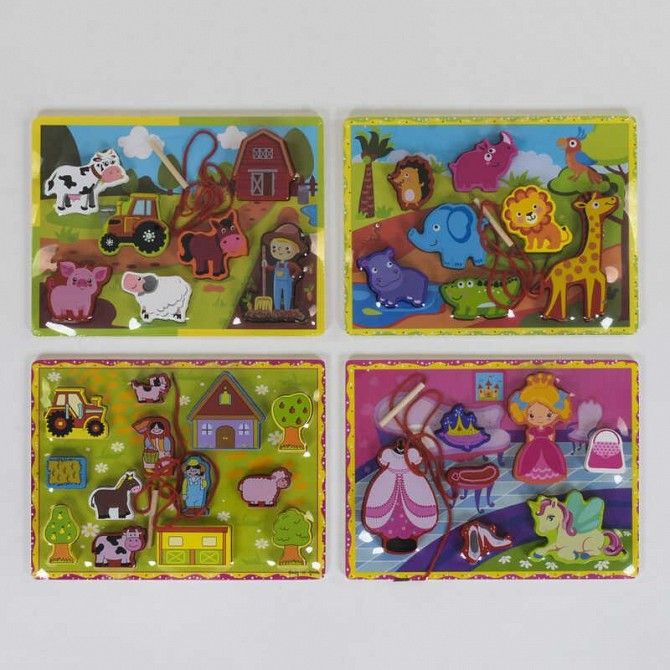 Деревянная игра Вкладыш-Шнуровка С 39445 75 SKL11-219729 Киев - изображение 1