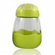 Кружка из стекла в силиконвой защите с крышкой Fruits лайм SKL11-203679 Киев