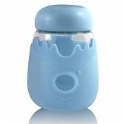Кружка из стекла с крышкой в силиконовой защите Sweet Feeling голубая SKL11-203633 Киев