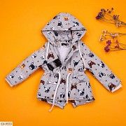 Детская демисезонная парка с собачками серая SKL11-260949 Киев