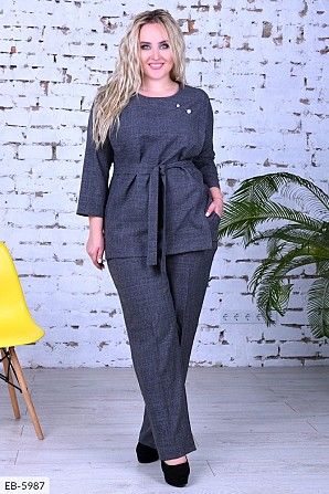Костюм деловой батал серый SKL11-260606 Київ - изображение 1