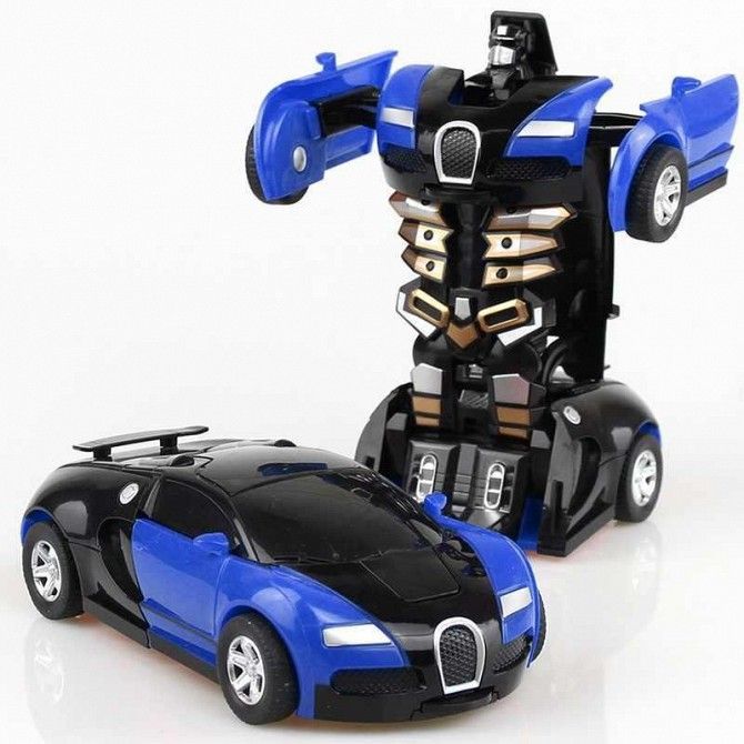 Машинка Трансформер Bugatti Size 18 см Robot Car Синяя SKL11-261315 Киев - изображение 1