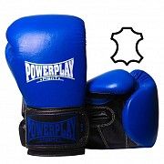 Боксерські рукавиці PowerPlay 3015 Сині, натуральна шкіра 10 унцій SKL24-143717 Киев