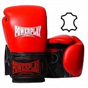 Боксерські рукавиці PowerPlay 3015 Червоні, натуральна шкіра 14 унцій SKL24-144009 Киев