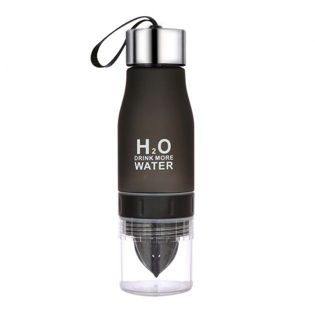 Бутылка для воды и напитков H2O Water Bottle с соковыжималкой 650 мл черная SKL11-187055 Київ - изображение 1