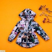 Детская демисезонная парка с котиками разноцветная SKL11-260954 Киев