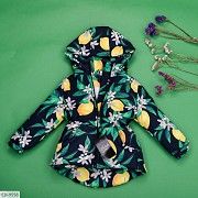 Детская демисезонная парка с лимонами черная SKL11-260951 Киев