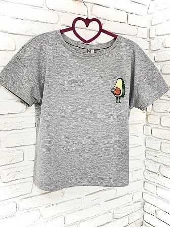 Женская футболка хлопок серая с принтом Авокадо Avocado SKL59-259665 Киев - изображение 1