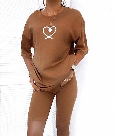Женский костюм футболка oversize и велосипедки SKL11-259310 Киев - изображение 1