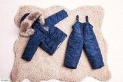 Костюм с мехом детский зимний синий комуфляж SKL11-260871 Киев