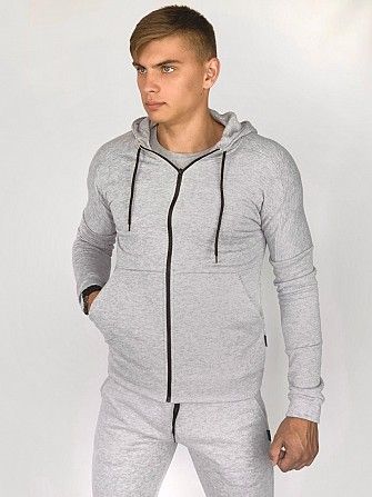 Кофта Мужская Cosmo спортивная толстовка с капюшоном серая Подарок SKL59-261310 Київ - изображение 1