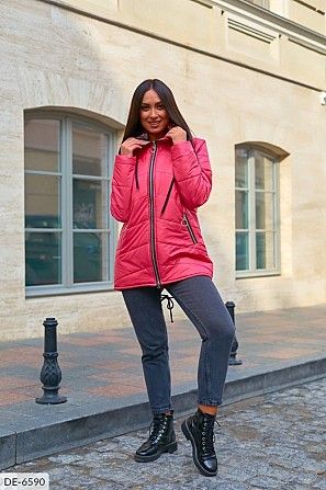 Куртка женская больших размеров коралл SKL11-261238 Киев - изображение 1