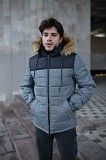 Куртка мужская зимняя серая-черная Аляска и Перчатки SKL59-259596 Киев