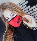 Маска защитная тканевая черно-красная,многоразовая с рисунком SKL59-259481 Киев