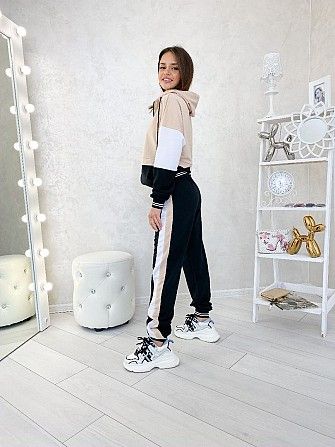 Женский костюм мокко-черный 42-44 и 44-46 двух-нитка SKL11-250663 Киев - изображение 1