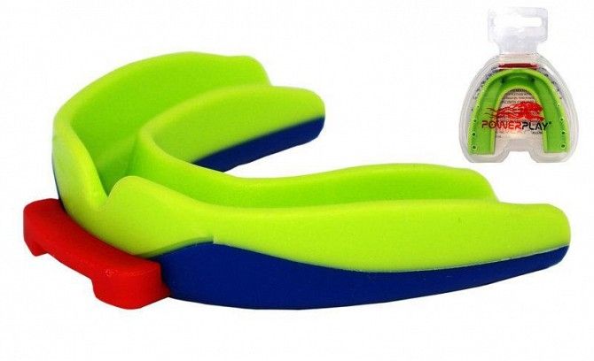 Капа боксерська PowerPlay 3312 SR Зелено-Синя SKL24-143645 Киев - изображение 1