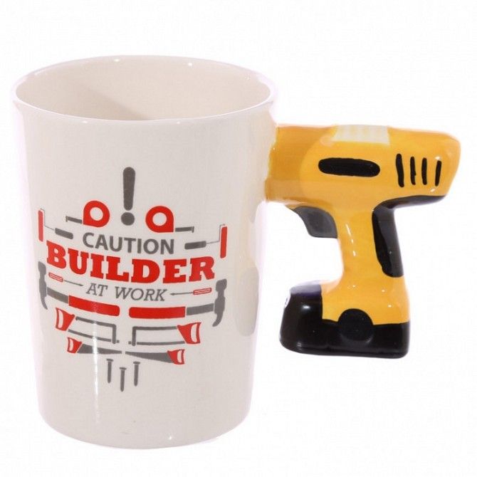 Керамическая чашка Caution Building дрель SKL32-189931 Київ - изображение 1