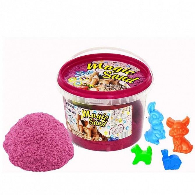 Кинетический песок Strateg Magic sand, розового цвета с ароматом клубники, ведро 0,5 кг SKL11-237249 Київ - изображение 1