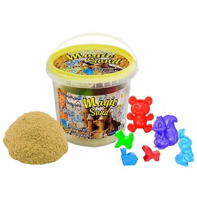 Кинетический песок Strateg Magic sand, светится в темноте, классический, ведро 1 кг SKL11-237234 Киев - изображение 1
