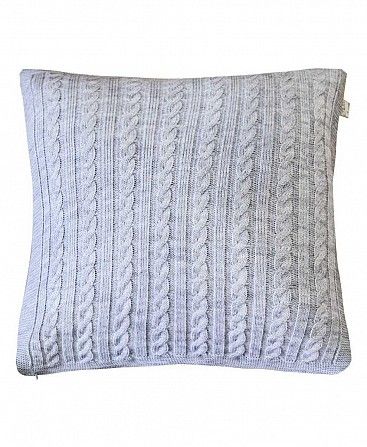 Наволочка вязана Soft коси Сірий 45х45 SKL58-252233 Киев - изображение 1