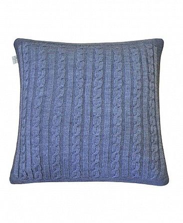 Наволочка вязана Soft коси Синій меланж 45х45 SKL58-252232 Киев - изображение 1