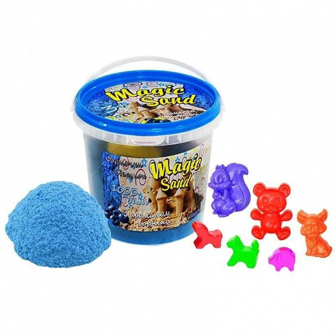 Кинетический песок Strateg Magic sand, голубого цвета с ароматом черники, ведро 1 кг SKL11-237246 Киев - изображение 1