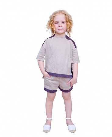Костюм Fashion Beige 122/128 футболкашорти SKL58-252282 Киев - изображение 1