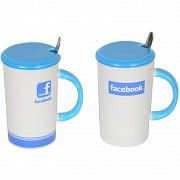 Кружка с ложечкой Facebook SKL11-208158 Киев