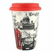 Кружка с силиконовой крышкой в подарочной упаковке London SKL11-203605 Киев