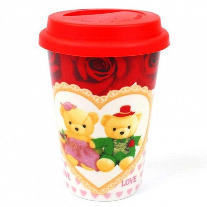 Кружка с силиконовой крышкой в подарочной упаковке Love Bears SKL11-203609 Киев - изображение 1