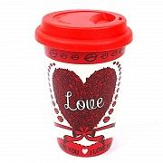 Кружка с силиконовой крышкой в подарочной упаковке Love SKL11-203607 Киев