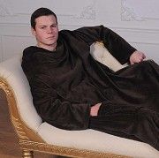 Рукоплед. Плед с рукавами и карманами из микрофибры 200х150. Коричневый SKL20-141161 Киев