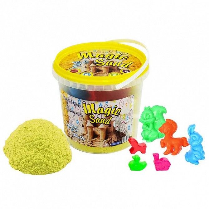 Кинетический песок Strateg Magic sand желтого цвета, ведро 1 кг SKL11-237261 Київ - изображение 1
