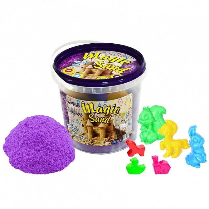 Кинетический песок Strateg Magic sand сиреневого цвета, ведро 1 кг SKL11-237263 Киев - изображение 1