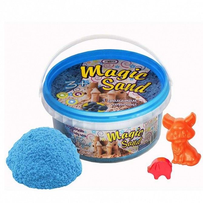 Кинетический песок Strateg Magic sand, голубого цвета с ароматом черники, ведро 350 г SKL11-237254 Киев - изображение 1
