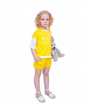 Костюм для дівчинки Sunny Day Жовтий 134/140 футболкашорти SKL58-252268 Киев - изображение 1