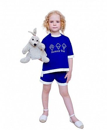 Костюм для дівчинки Sunny Day Синій 134/140 футболкашорти SKL58-252271 Киев - изображение 1