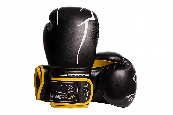 Боксерські рукавиці PowerPlay Чорні 8 унцій 3018 SKL24-190064 Киев - изображение 1