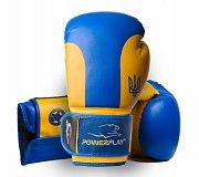 Боксерські рукавиці PowerPlay 3021 Ukraine Синьо-Жовті 12 унцій SKL24-144042 Киев