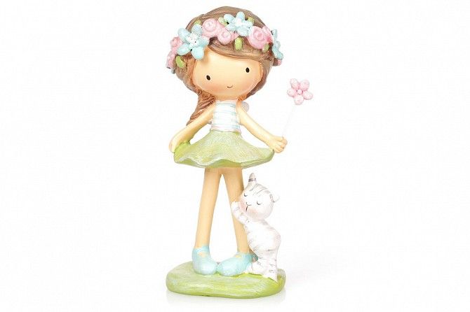 Декоративная фигурка Девочка с котенком, 16 см SKL11-250102 Киев - изображение 1