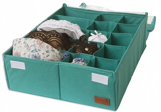 Двойной органайзер для белья с крышкой Organize лазурь LzrK001-KrSKL34-176158 Киев - изображение 1