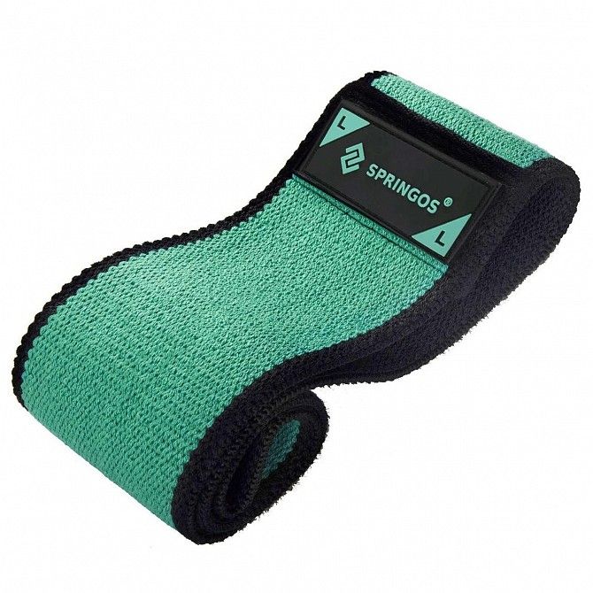 Резинка для фитнеса и спорта тканевая Springos Hip Band бирюзовый Size L FA0111 SKL41-250635 Киев - изображение 1