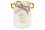Ваза керамическая Home sweet home 17 см, белая с золотом SKL11-249990 Киев