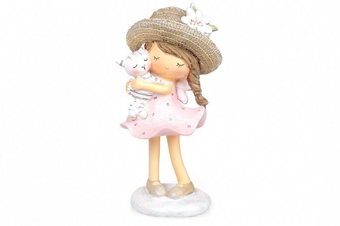 Декоративная фигурка Девочка с котенком, 16 см SKL11-250104 Киев - изображение 1