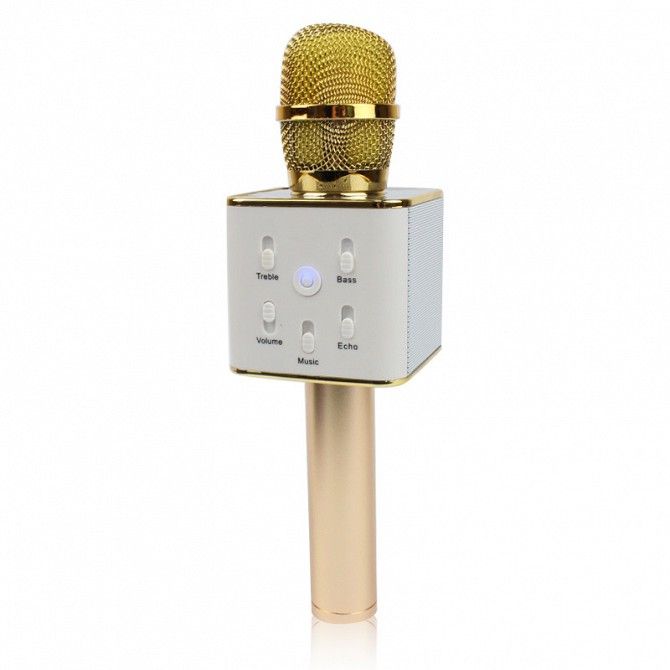 Микрофон караоке Tuxun беспроводной bluetooth золотой Q7 MS SKL11-130336 Киев - изображение 1