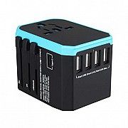 Сетевой универсальный адаптер 4 Usb с Type-C Розеткой для путешествий EU, UK, Usa NA1 SKL25-223346 Киев