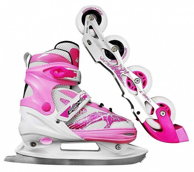 Роликовые коньки SportVida 4 в 1 SV-LG0018 Size 39-42 Pink SKL41-227426 Киев - изображение 1