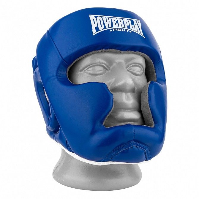 Боксерський шолом PowerPlay тренувальний 3068 PU, Amara Синьо-Білий XS SKL24-144814 Киев - изображение 1