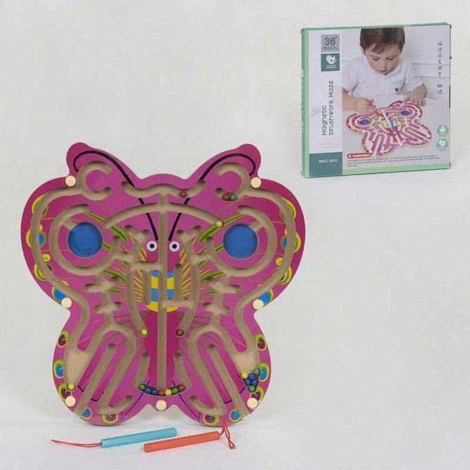 Деревянная игра Лабиринт Бабочка магнитный SKL11-228149 Киев - изображение 1
