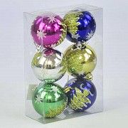 Игрушка ёлочная Шары 6 шт в наборе диаметр 7 см SKL11-182556 Киев